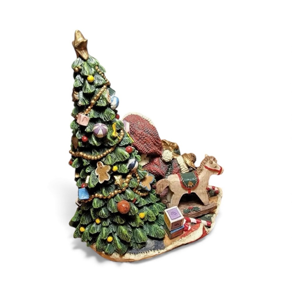 Grandeur Noel Festive Bear with Christmas Tree Decor Stocking Holder - Picture 3 of 3